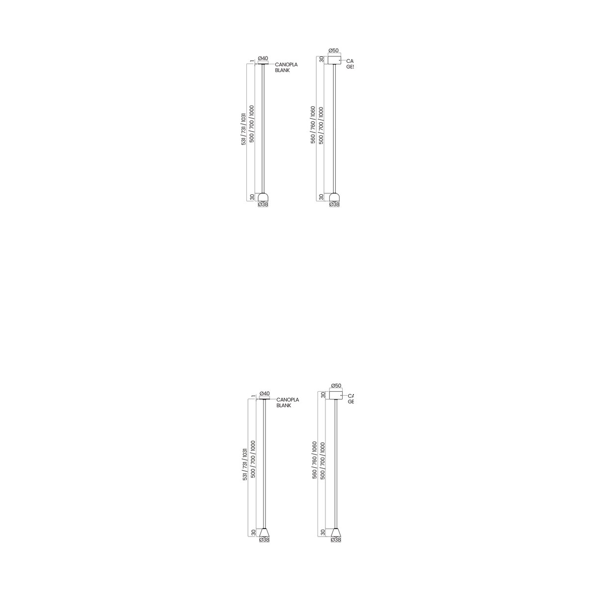 Desenho técnico cotado do pendente Ritmo, da Usina Design