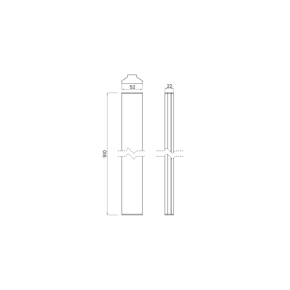 Desenho técnico cotado da arandela Vitak, da Usina Design