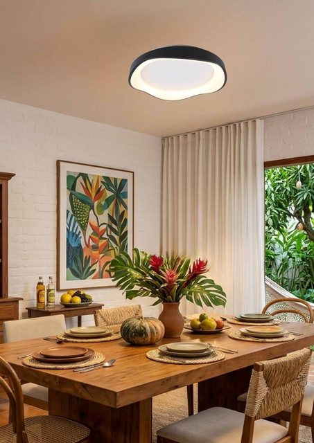 Ambiente com a luminária Amaré, da linha importada Usina Imports