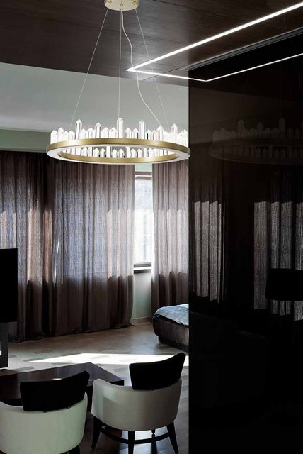 Ambiente com a luminária Frosty, da linha importada Usina Imports