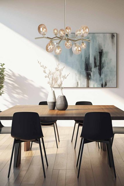 Ambiente com a luminária Olive, da linha importada Usina Imports